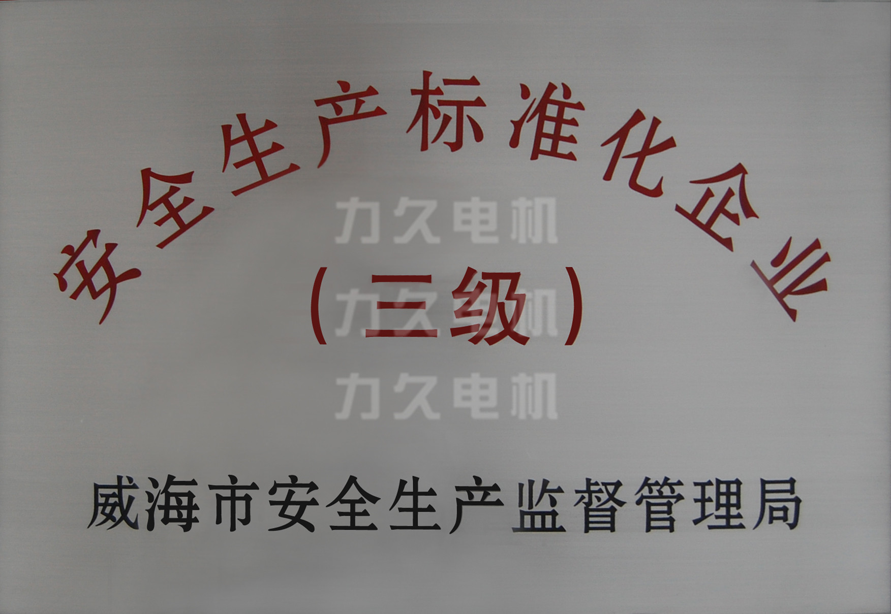 力久電機(jī)安全生產(chǎn)三級企業(yè)