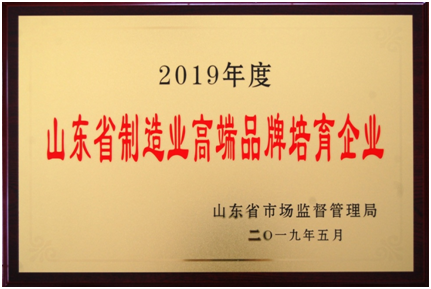 2019年度山東省制造業(yè)高端品牌培育企業(yè) 2019年度山東省制造業(yè)高端品牌培育企業(yè)